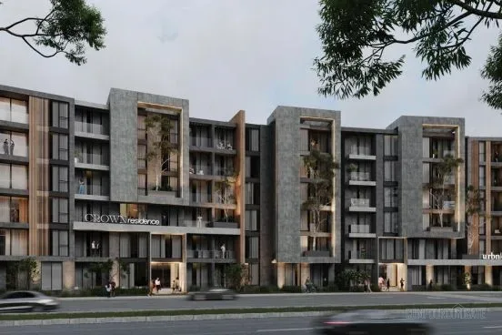 كمبوند كراون ريزيدنس Crowne Residence — الواجهة المعمارية بالشراكة الفندقية مع Crowne Plaza في التجمع الخامس