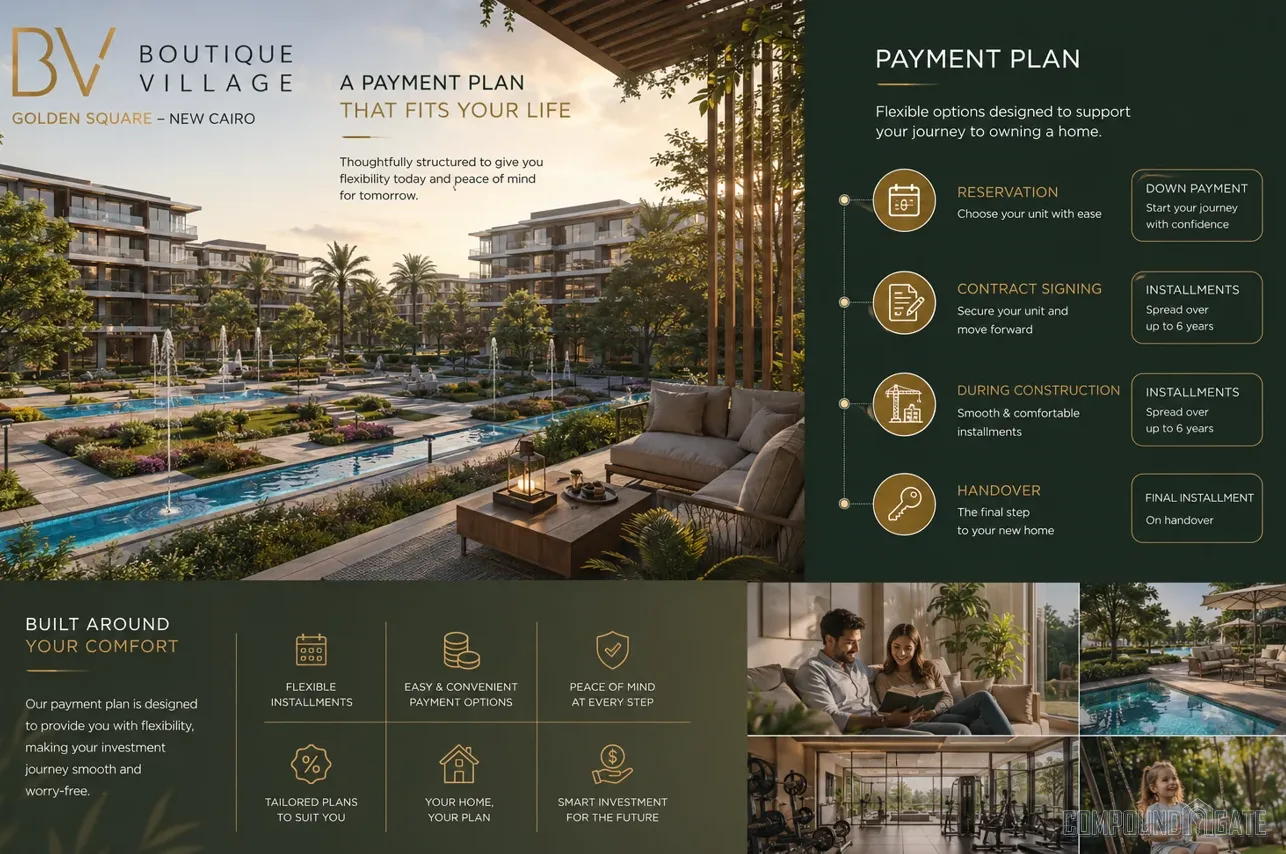 ما هو نظام السداد في كمبوند بوتيك فيلدج؟ Payment Plan