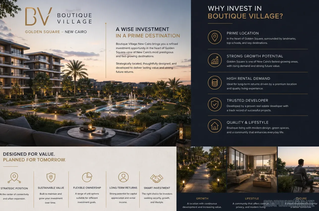الاستثمار في كمبوند بوتيك فيلدج Investment