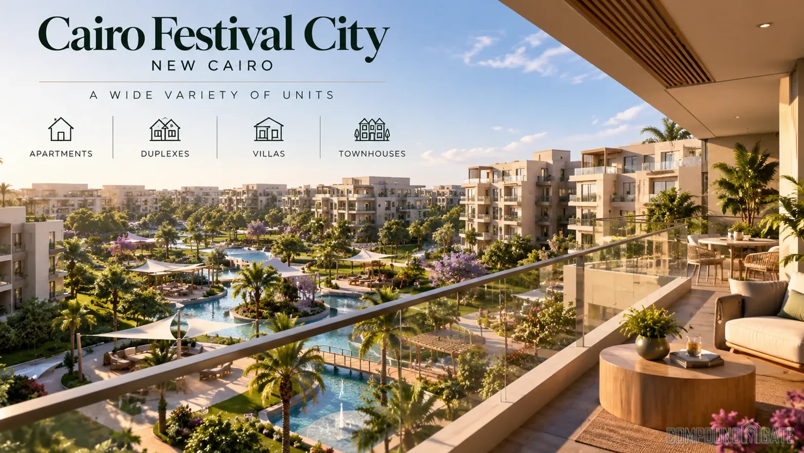 ما هي أنواع الوحدات في كمبوند كايرو فستيفال سيتي؟ Units at Cairo Festival City New Cairo