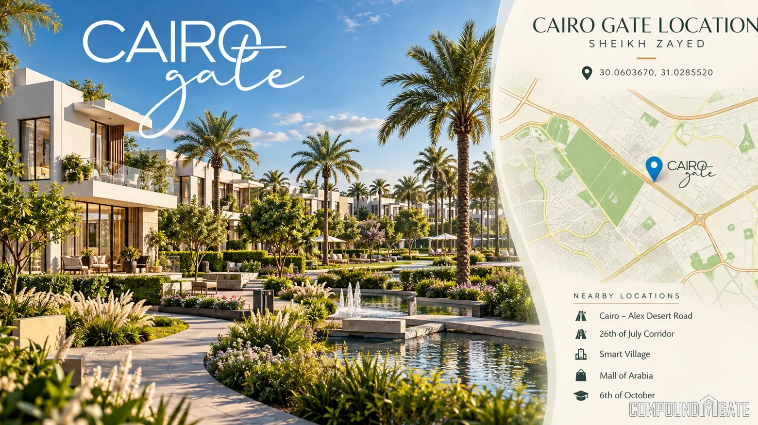 موقع كمبوند كايرو جيت في الشيخ زايد Cairo Gate Location Sheikh Zayed