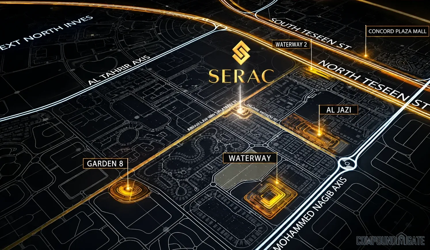 موقع مول سيتي هول القاهرة الجديدة على شارع التسعين الشمالي