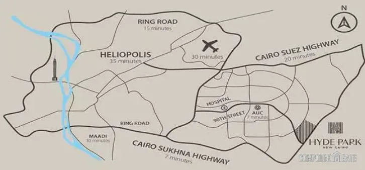 Where is Hyde Park Business District Located in New Cairo?