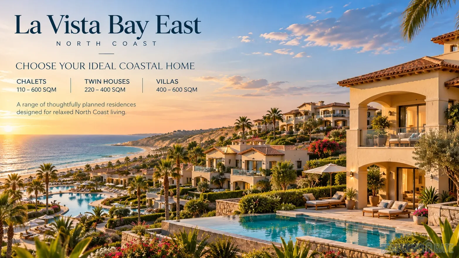 ما هي أنواع الوحدات في قرية لافيستا باي ايست؟ Units at La Vista Bay East North Coast