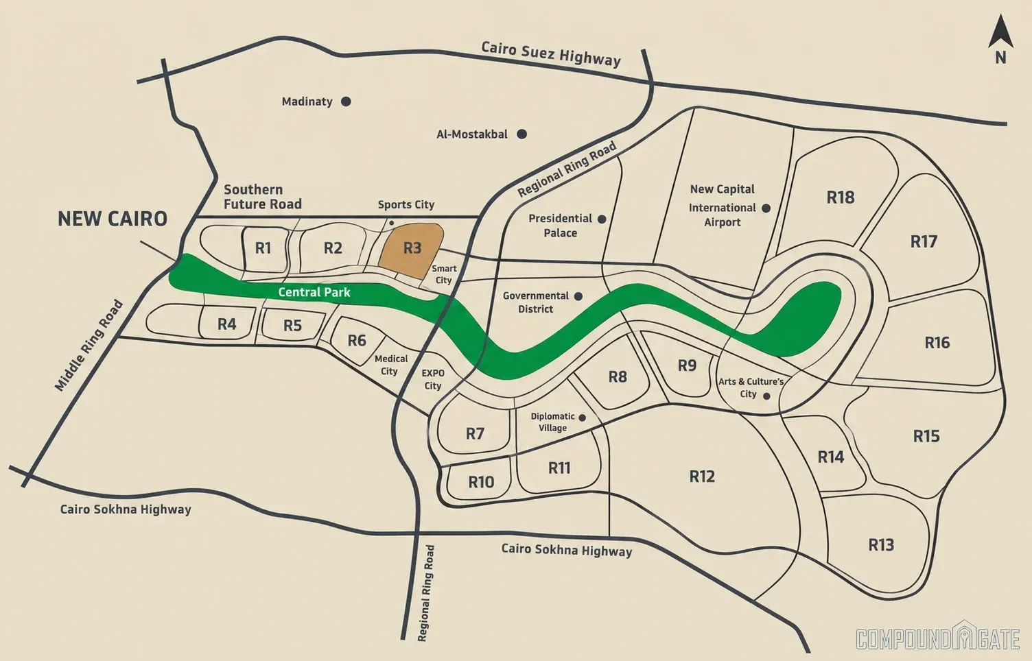 أين يقع مول ممشى المقصد في العاصمة الإدارية؟