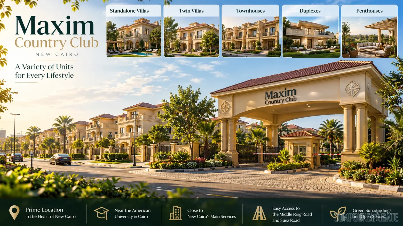 ما هي أنواع الوحدات في كمبوند مكسيم كنترى كلوب هاوس؟ Units at Maxim Country Clubhouse New Cairo