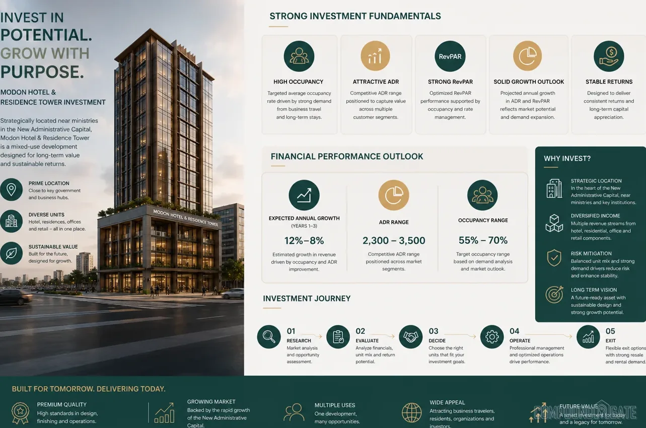 الاستثمار في فندق مدن ريزيدنس تاور العاصمة الإدارية الجديدة
