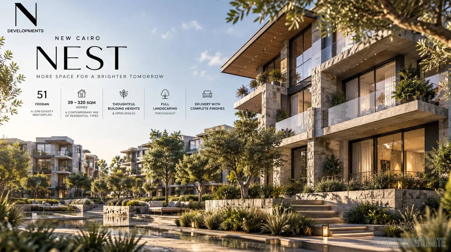 تصميم كمبوند نيست وتوزيع المشروع Compound Nest Design