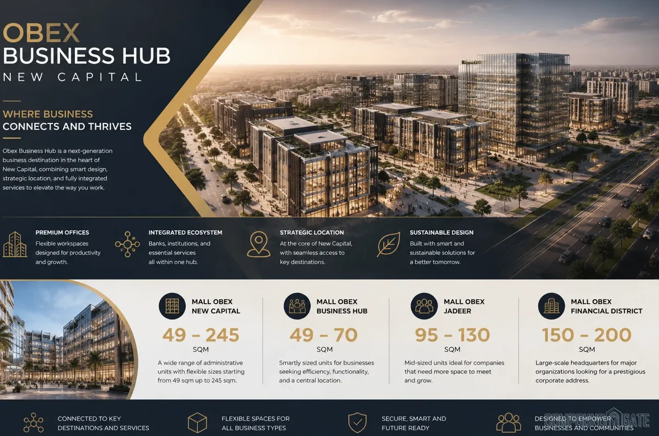 المساحات والوحدات الإدارية في مول اوبيكس