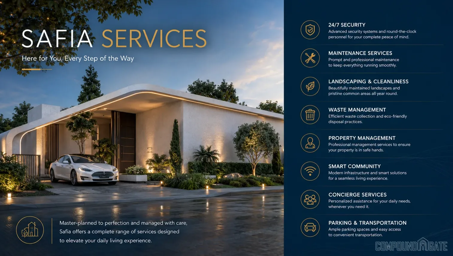 مرافق وخدمات قرية صافية Safia Services والمزايا