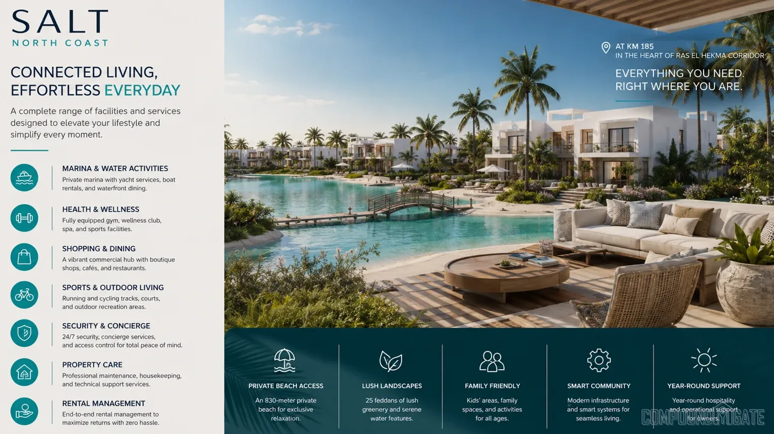 خدمات ومرافق قرية سولت Salt Services North Coast