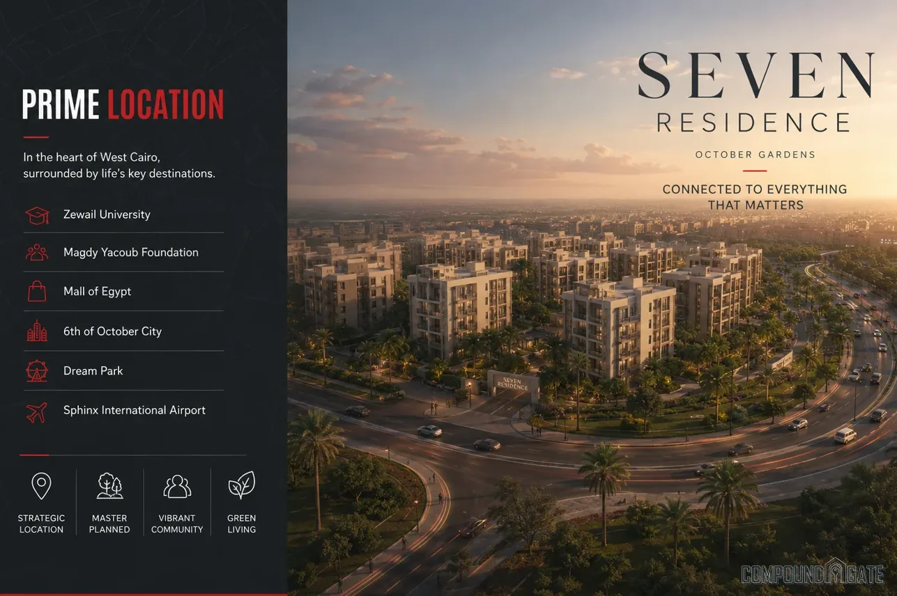 تصميم كمبوند سيفين ريزيدنس Seven Residence Design October Gardens