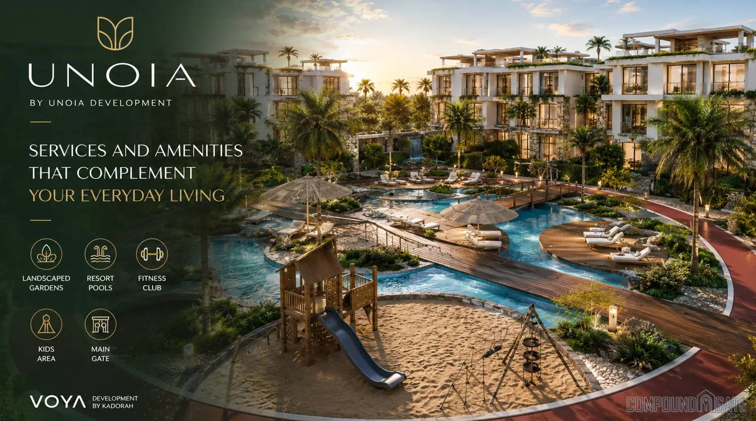 خدمات ومرافق كمبوند يونويا الشيخ زايد Compound Unoia Services