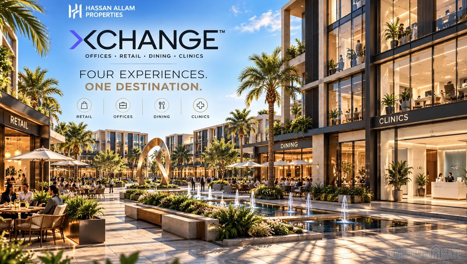 خدمات ومرافق المنطقة التجارية هاب تاون Haptown Business District