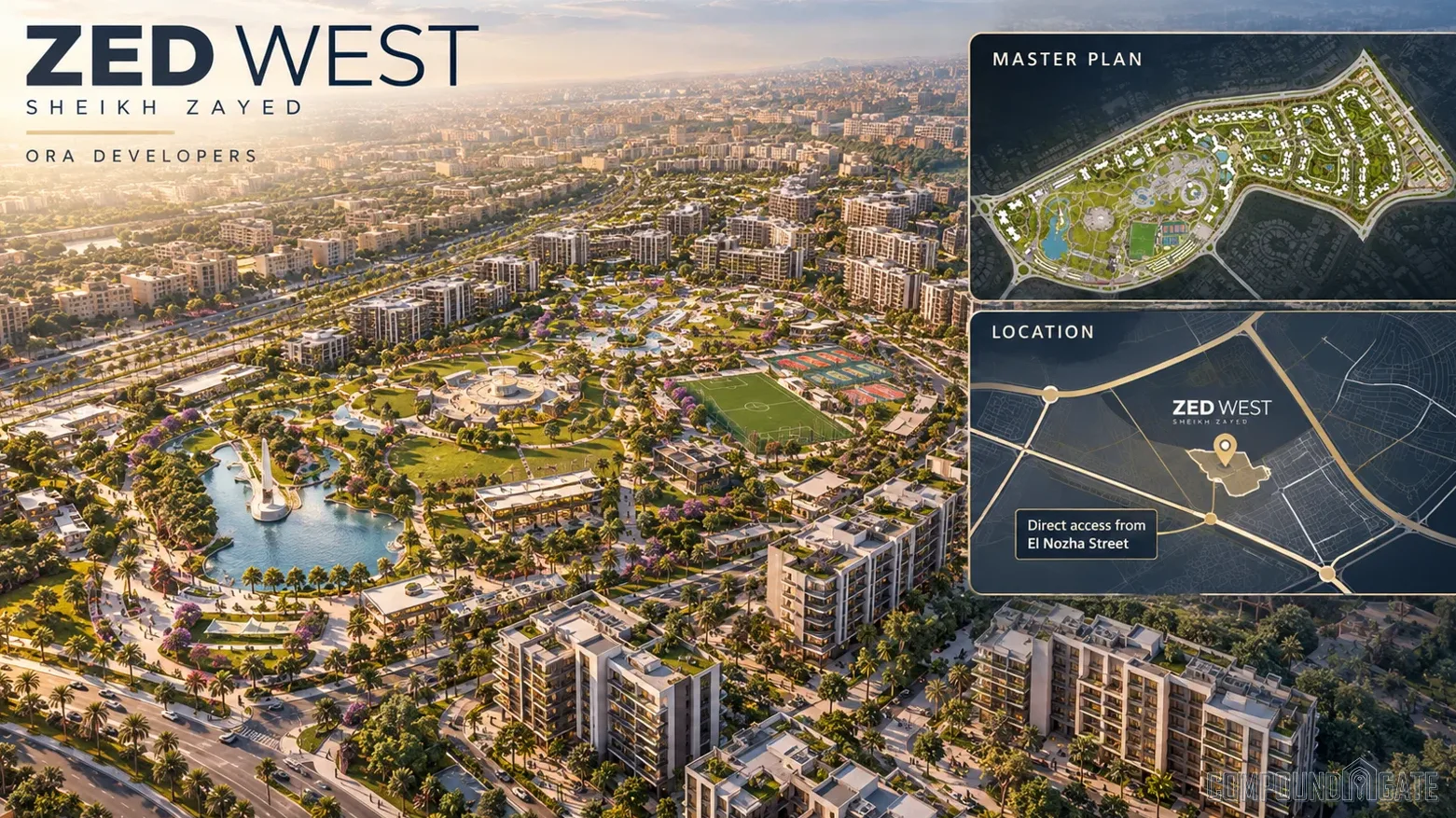 موقع كمبوند زيد ويست في الشيخ زايد Zed West Location