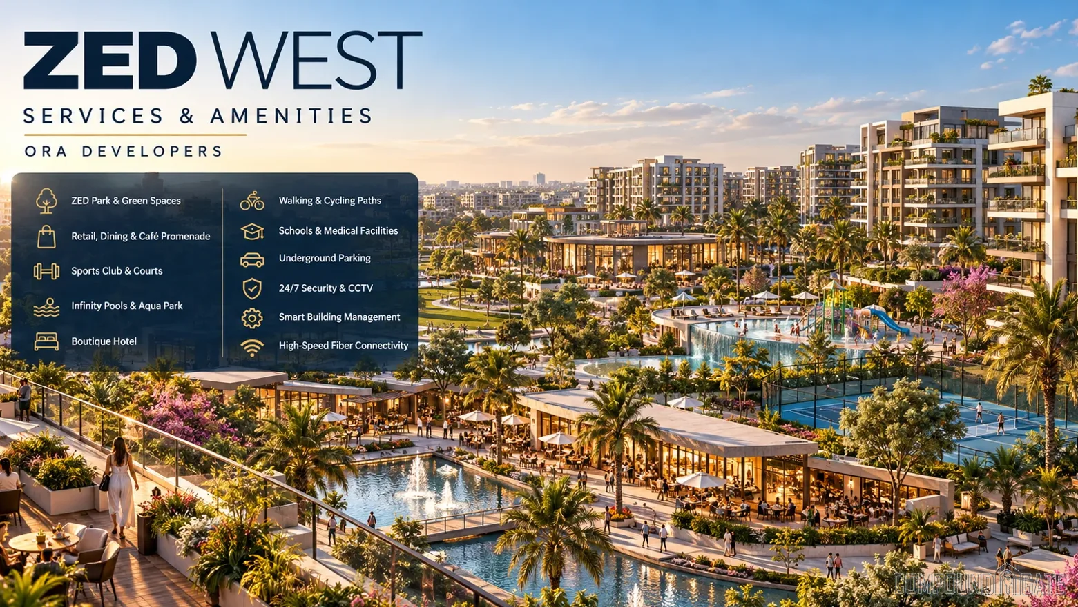 خدمات ومرافق كمبوند زيد ويست Zed West Services