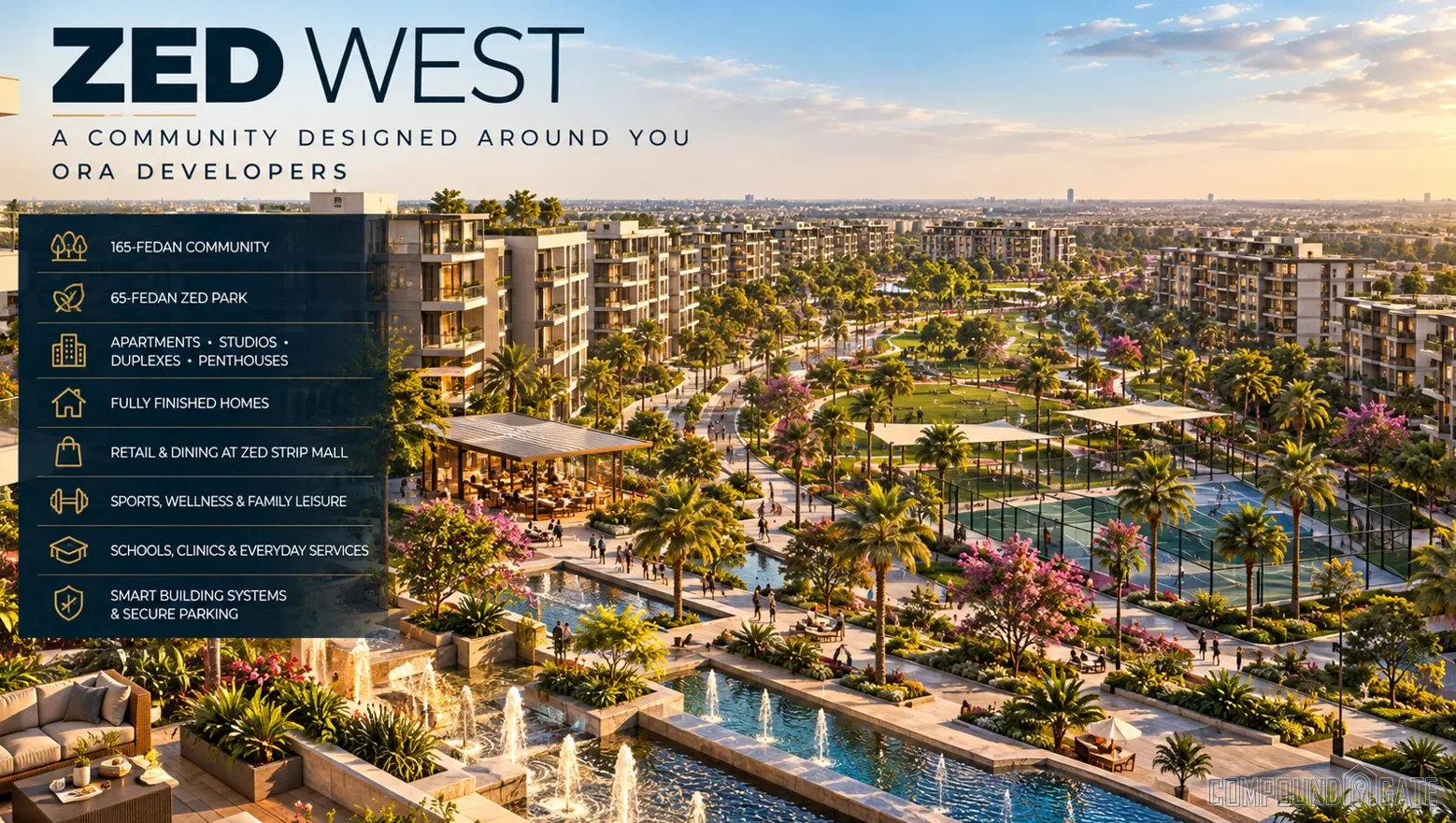 المميزات العامة لـ كمبوند زيد ويست General Features of Zed West